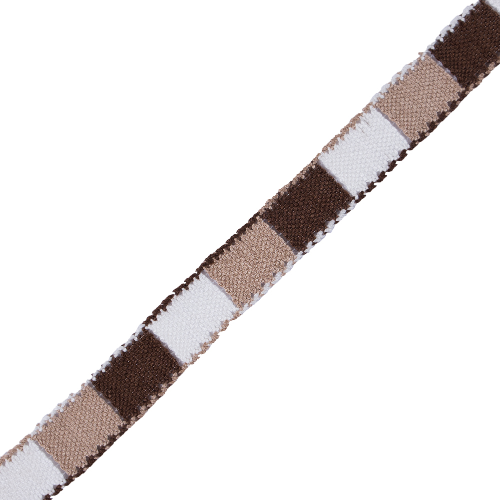 Brown, Tan and White 3-Tone Crochet Trim – 1.25″ Brown, Tan and White 3-Tone Crochet Trim – 1.25″