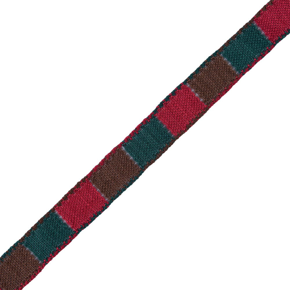 Red, Green and Brown 3-Tone Crochet Trim – 1.25″ Red, Green and Brown 3-Tone Crochet Trim – 1.25″