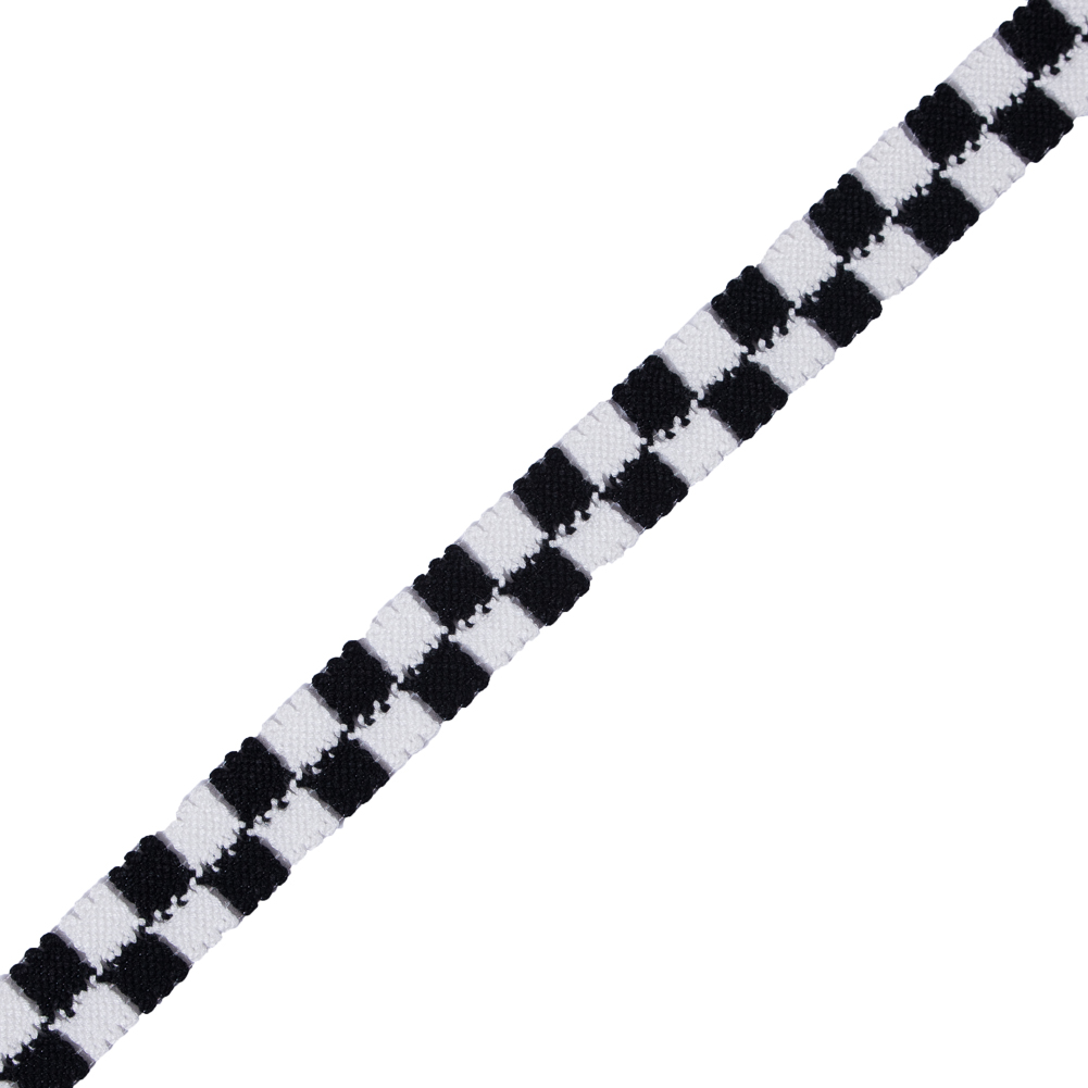 Black and White 2 Row Checkered Crochet Trim – 1″ Black and White 2 Row Checkered Crochet Trim – 1″