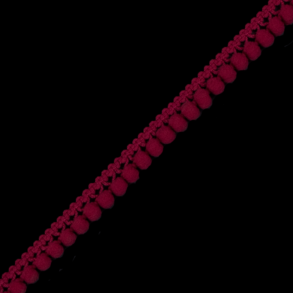 European Apple Red Single Row Mini Pom Pom Trim European Apple Red Single Row Mini Pom Pom Trim