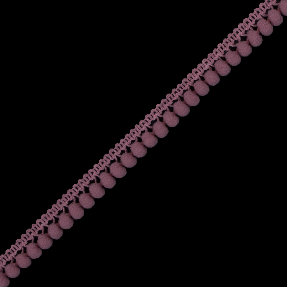 European Light Dusty Rose Single Row Mini Pom Pom Trim