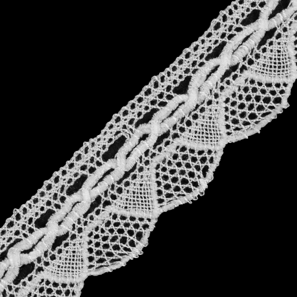 White Crochet Chenille Trim - 1.5"