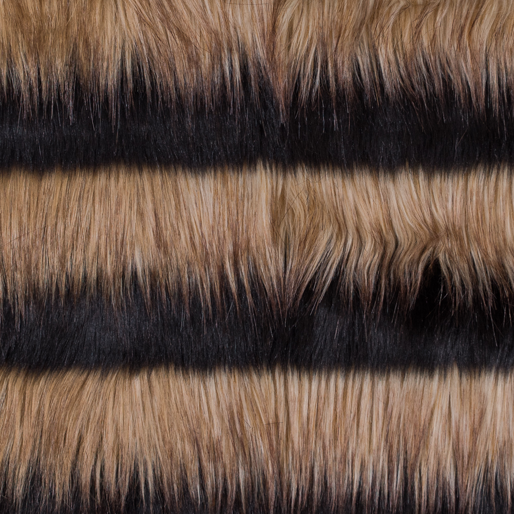 Brown and Black Striped Faux Fur Brown and Black Striped Faux Fur