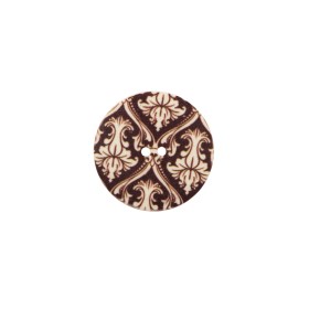 Italian Carafe Brown Damask Printed Button – 24L/15mm Italian Carafe Brown Damask Printed Button – 24L/15mm