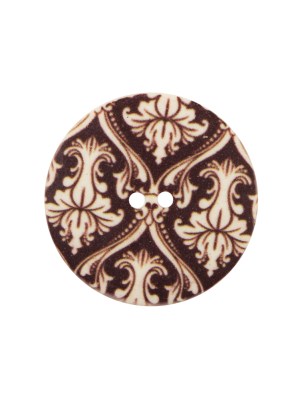 Italian Carafe Brown Damask Printed Button – 36L/23mm Italian Carafe Brown Damask Printed Button – 36L/23mm