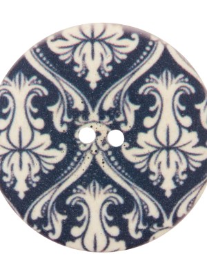 Italian True Navy Damask Printed Button – 54L/34mm Italian True Navy Damask Printed Button – 54L/34mm