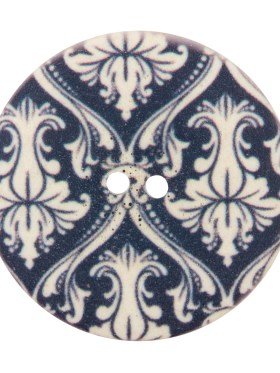 Italian True Navy Damask Printed Button – 54L/34mm Italian True Navy Damask Printed Button – 54L/34mm