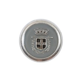 Italian Gray and Silver Crest Metal Button – 36L/23mm Italian Gray and Silver Crest Metal Button – 36L/23mm