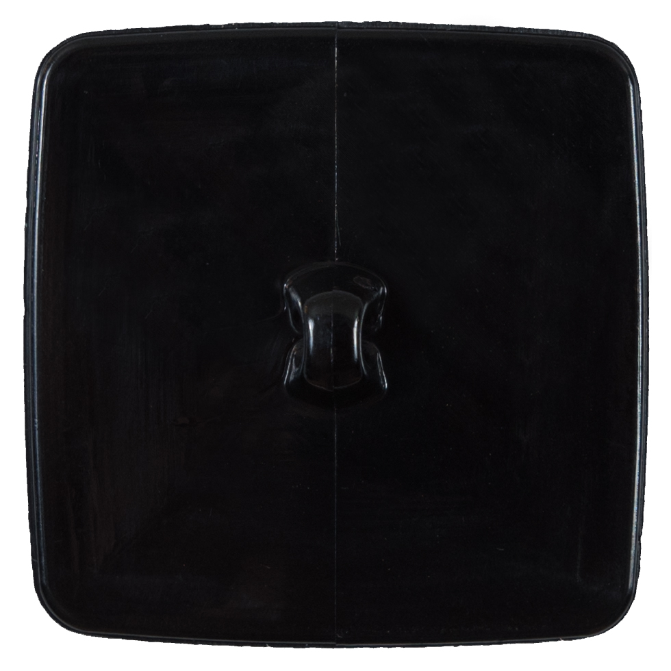 Italian Black Square Plastic Button - 64L/40.5mm