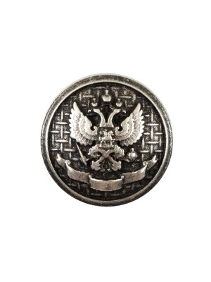 Italian Silver Button with Double-Headed Eagle Emblem – 32L/20mm Italian Silver Button with Double-Headed Eagle Emblem – 32L/20mm