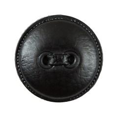 Italian Black Faux Leather Plastic Button – 48L/30.5mm Italian Black Faux Leather Plastic Button – 48L/30.5mm