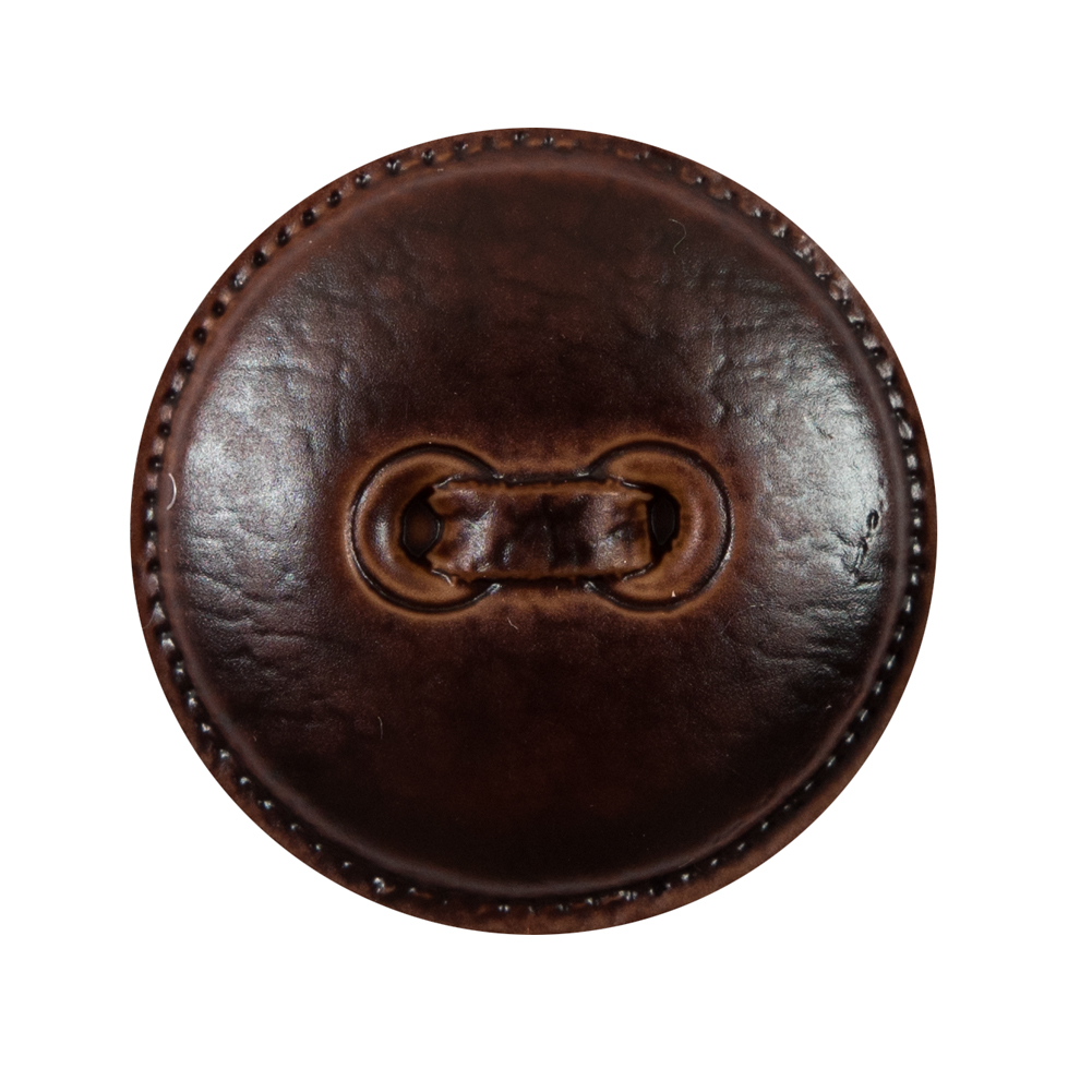 Italian Dark Brown Faux Leather Plastic Button – 48L/30.5mm Italian Dark Brown Faux Leather Plastic Button – 48L/30.5mm