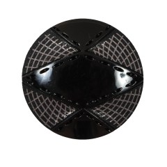 Italian Black and Gray Novelty Plastic Button – 44L/28mm Italian Black and Gray Novelty Plastic Button – 44L/28mm
