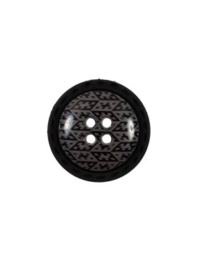 Italian Black and Elderberry Purple Geometric Domed Button – 24L/15mm Italian Black and Elderberry Purple Geometric Domed Button – 24L/15mm