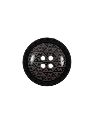 Italian Black and Elderberry Purple Geometric Domed Button – 24L/15mm Italian Black and Elderberry Purple Geometric Domed Button – 24L/15mm