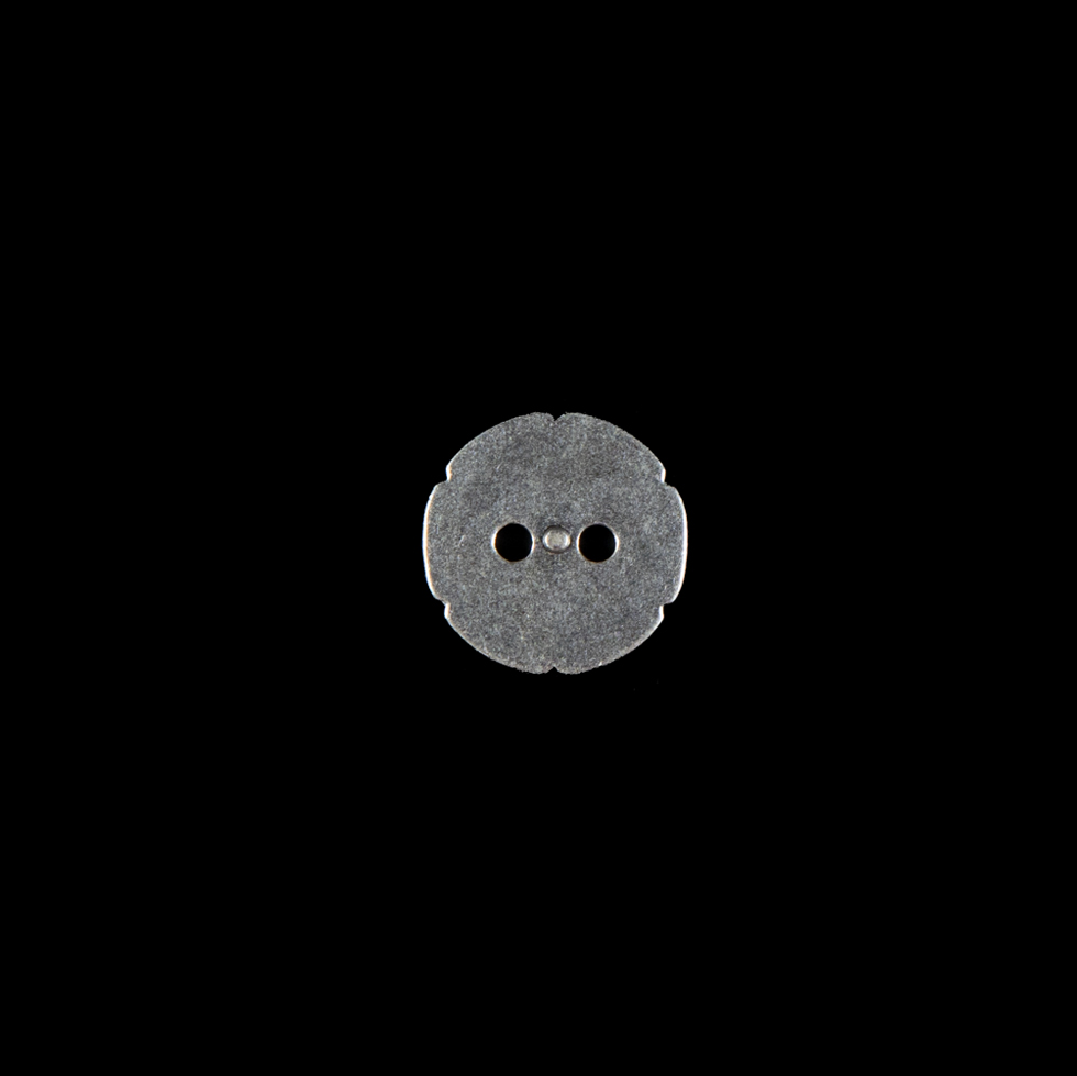 Italian Silver 2-Hole Metal Button - 16L/10mm