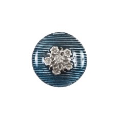Italian Aqua and Silver Floral Metal Button – 32L/20mm Italian Aqua and Silver Floral Metal Button – 32L/20mm