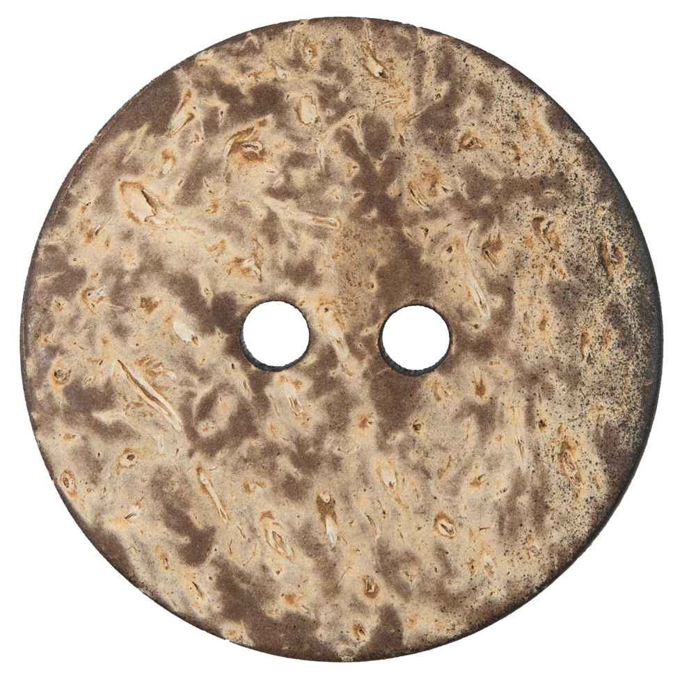 Italian Dark Brown Etched Coconut Button - 64L/40.5mm