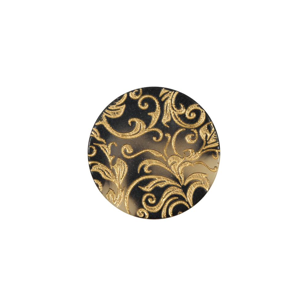Italian Gold Etched Horn Button – 28L/18mm Italian Gold Etched Horn Button – 28L/18mm