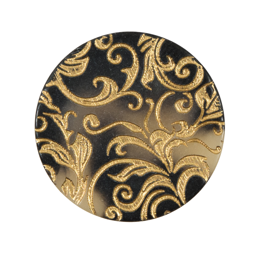 Italian Gold Etched Horn Button – 44L/28mm Italian Gold Etched Horn Button – 44L/28mm