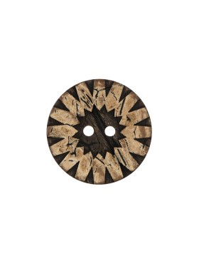 Italian Brown Carved Coconut Button – 24L/15mm Italian Brown Carved Coconut Button – 24L/15mm