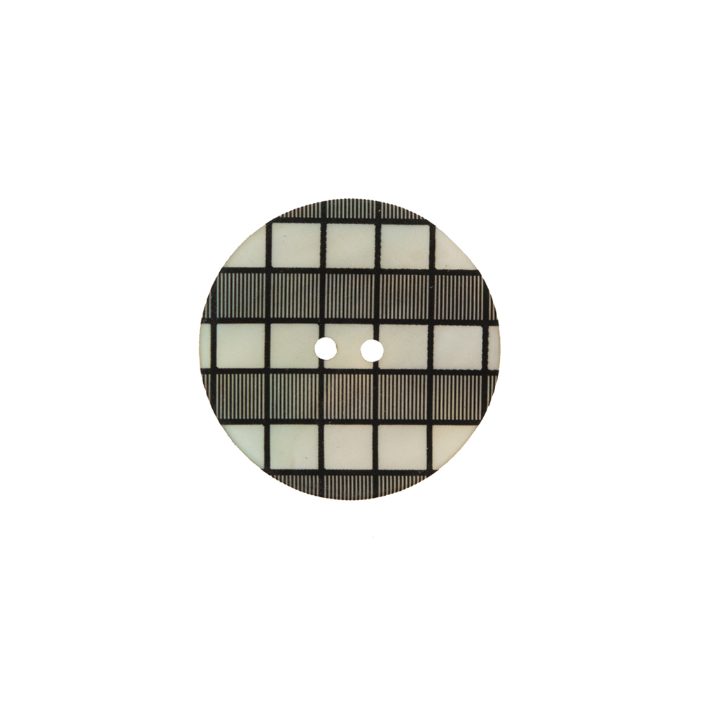 Italian Black and White Checkered Mother Of Pearl Button – 28L/18mm Italian Black and White Checkered Mother Of Pearl Button – 28L/18mm