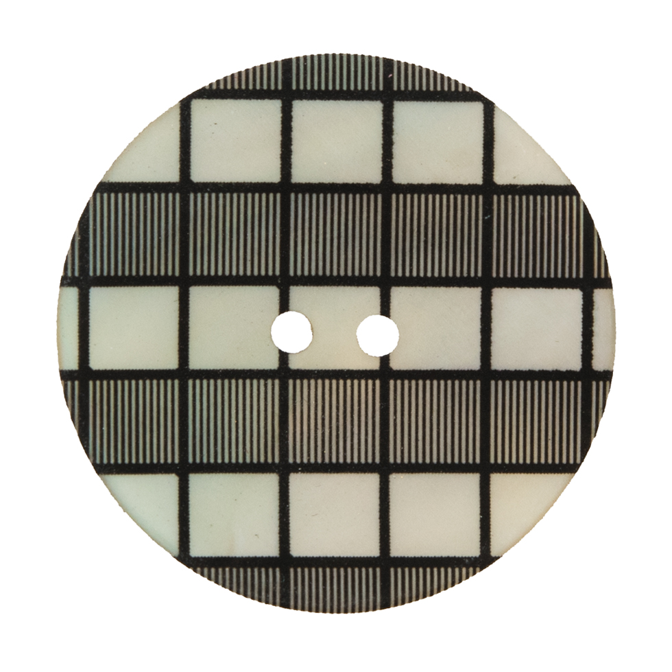 Italian Black and White Checkered Mother Of Pearl Button – 54L/34mm Italian Black and White Checkered Mother Of Pearl Button – 54L/34mm
