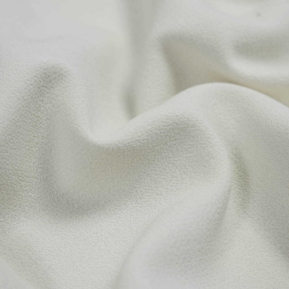 Italian Antique White Virgin Wool Double Crepe