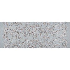 Stretch Net with Sequins – White and Copper Fancy Floral Clusters on Black Stretch Net with Sequins – White and Copper Fancy Floral Clusters on Black