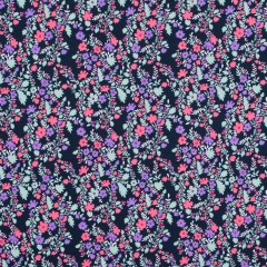 Cotton Voile Print – Hot Pink, Pale Aqua and Black Iris Floral Cotton Voile Print – Hot Pink, Pale Aqua and Black Iris Floral