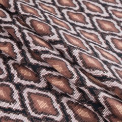 Friar Brown and Pearl Python Printed Stretch Cotton Sateen Friar Brown and Pearl Python Printed Stretch Cotton Sateen