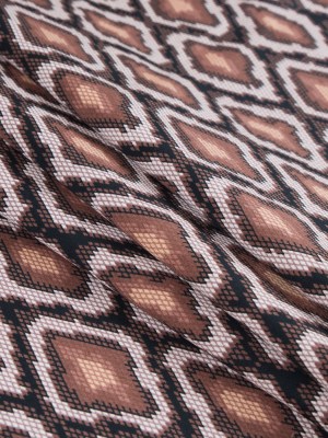 Friar Brown and Pearl Python Printed Stretch Cotton Sateen Friar Brown and Pearl Python Printed Stretch Cotton Sateen