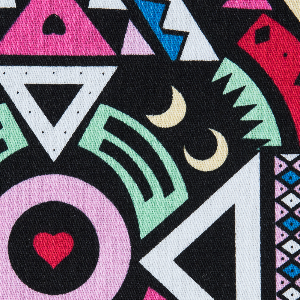 Victoria Blue/Magenta Multicolor Geometric Printed Stretch Cotton Twill Victoria Blue/Magenta Multicolor Geometric Printed Stretch Cotton Twill