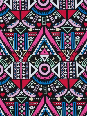 Victoria Blue/Magenta Multicolor Geometric Printed Stretch Cotton Twill Victoria Blue/Magenta Multicolor Geometric Printed Stretch Cotton Twill