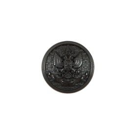 Italian Black Button with Double-Headed Eagle Emblem – 24L/15mm Italian Black Button with Double-Headed Eagle Emblem – 24L/15mm