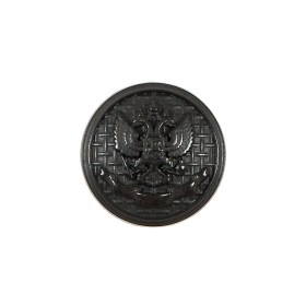 Italian Black Button with Double-Headed Eagle Emblem – 32L/20mm Italian Black Button with Double-Headed Eagle Emblem – 32L/20mm