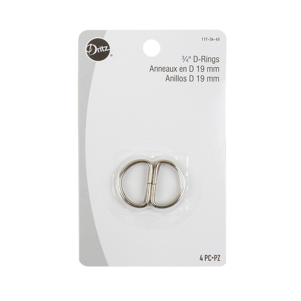 Dritz 4pc Nickel D-Rings - 0.75"