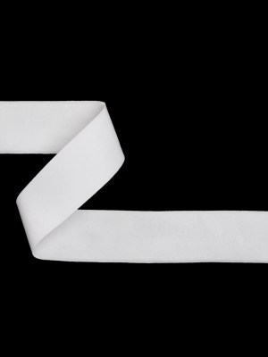Stretch Velvet Ribbon Single Faced – 1.375″ – White Stretch Velvet Ribbon Single Faced – 1.375″ – White