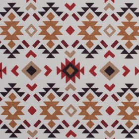 Red and Mustard Geometric Printed Brushed Canvas Red and Mustard Geometric Printed Brushed Canvas