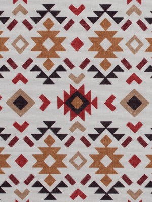 Red and Mustard Geometric Printed Brushed Canvas Red and Mustard Geometric Printed Brushed Canvas