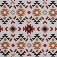 Red and Mustard Geometric Printed Brushed Canvas Red and Mustard Geometric Printed Brushed Canvas