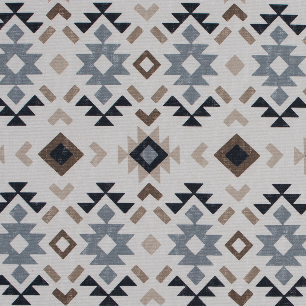 Beige and Gray Geometric Printed Brushed Canvas Beige and Gray Geometric Printed Brushed Canvas