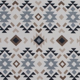 Beige and Gray Geometric Printed Brushed Canvas Beige and Gray Geometric Printed Brushed Canvas