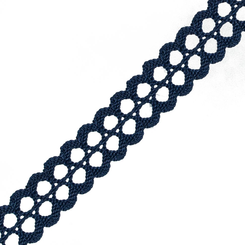Navy European Crochet Trim - 0.75"