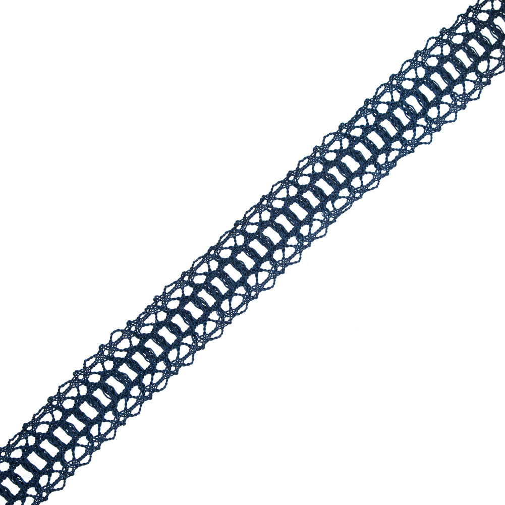 Navy European Crochet Trim – 1.25″ Navy European Crochet Trim – 1.25″