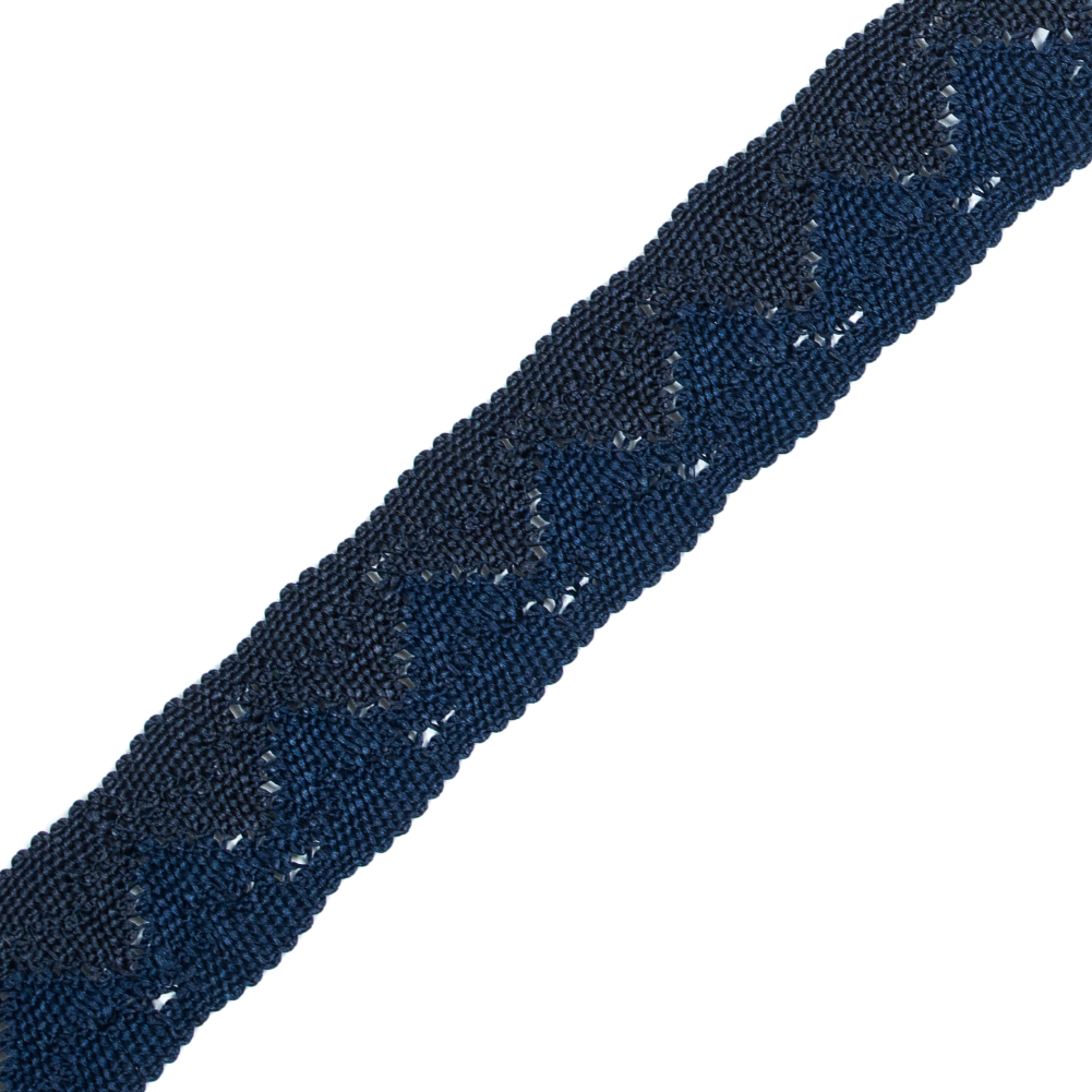 Navy Two-Tone European Crochet Trim - 1"