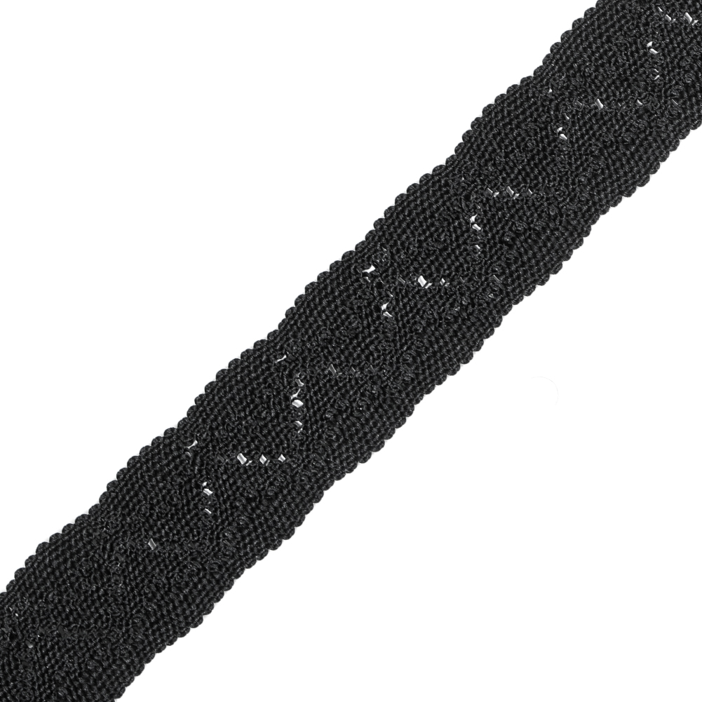 Black Two-Tone European Crochet Trim - 1"