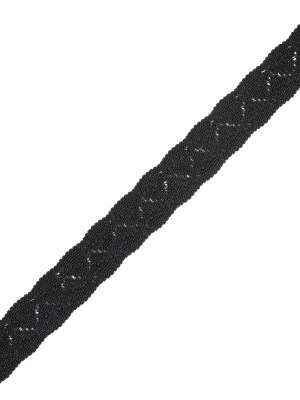 Black Two-Tone European Crochet Trim – 1″ Black Two-Tone European Crochet Trim – 1″