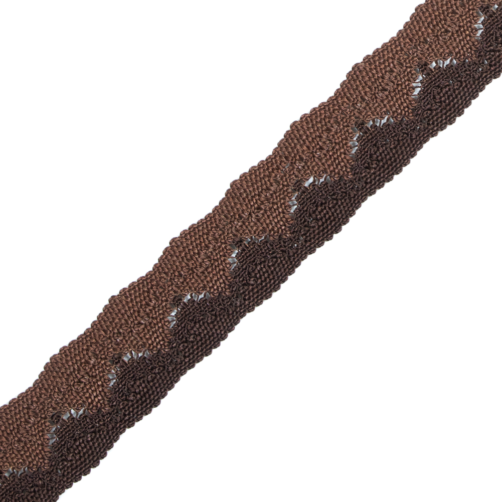 Brown Two-Tone European Crochet Trim - 1"