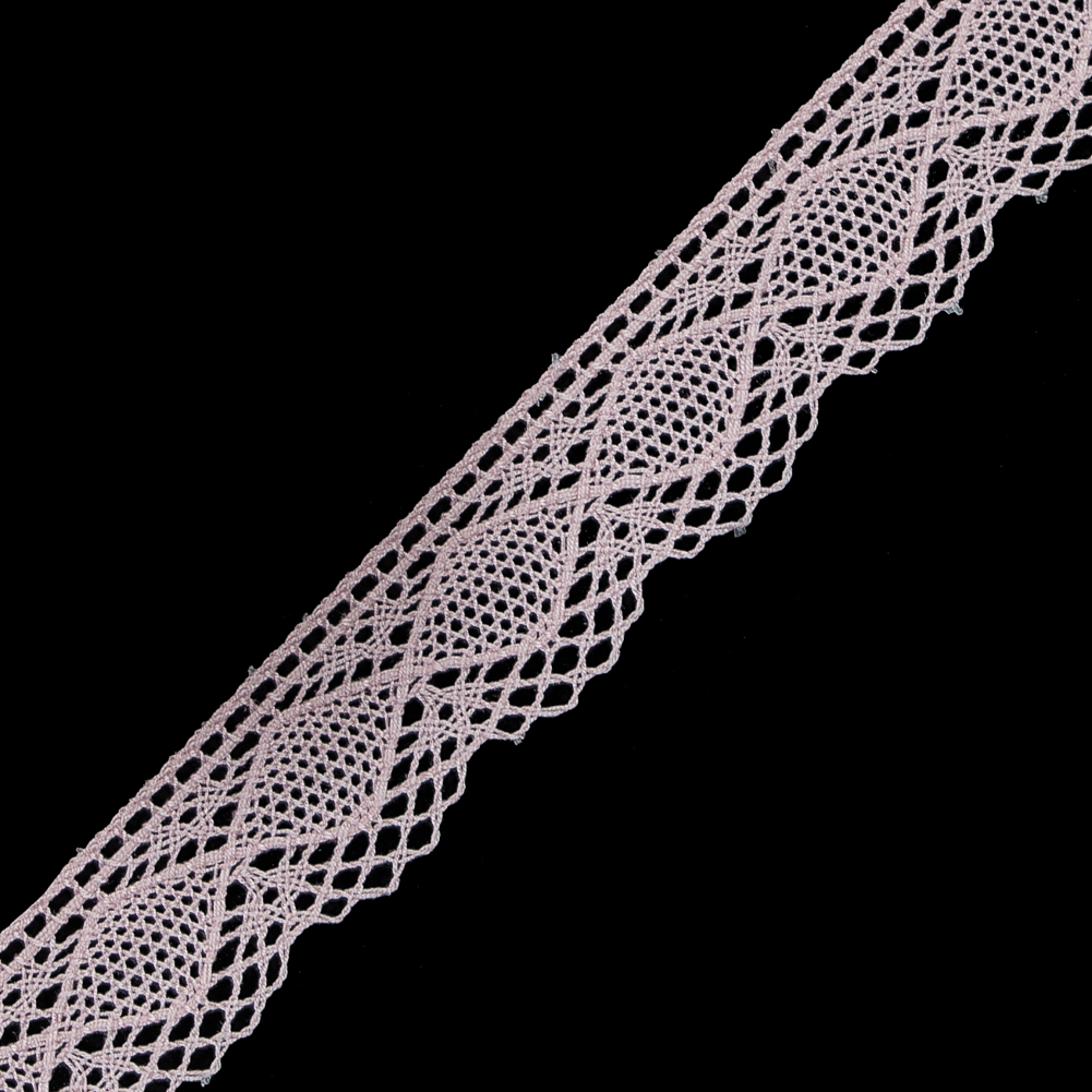 European Pink Crochet Lace Cotton Trim with Scalloped Edge – 3/4″ European Pink Crochet Lace Cotton Trim with Scalloped Edge – 3/4″